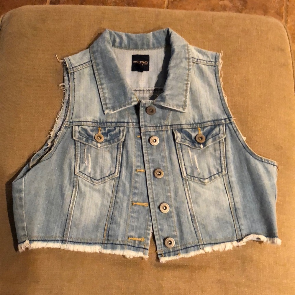 Cut off jean vest